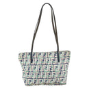 FENDI Zucca Canvas Tote Bag Green Silver Auth 176897-2
