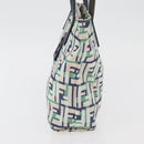 FENDI Zucca Canvas Tote Bag Green Silver Auth 176897-3