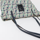 FENDI Zucca Canvas Tote Bag Green Silver Auth 176897-6