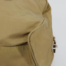PRADA Boston Bag Nylon Silver Beige Auth 176900-15