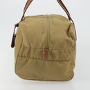 PRADA Boston Bag Nylon Silver Beige Auth 176900-3