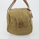 PRADA Boston Bag Nylon Silver Beige Auth 176900-4