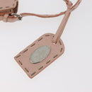 FENDI Celeria Pouch Leather Pink Silver Auth 176901A-17