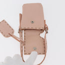 FENDI Celeria Pouch Leather Pink Silver Auth 176901A-10