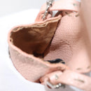 FENDI Celeria Pouch Leather Pink Silver Auth 176901A-19