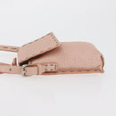 FENDI Celeria Pouch Leather Pink Silver Auth 176901A-4