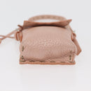 FENDI Celeria Pouch Leather Pink Silver Auth 176901A-5