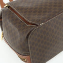 CELINE Macadam Canvas Backpack PVC Leather Brown Gold Auth 176902-10