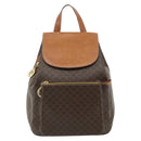CELINE Macadam Canvas Backpack PVC Leather Brown Gold Auth 176902-13