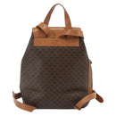 CELINE Macadam Canvas Backpack PVC Leather Brown Gold Auth 176902-2