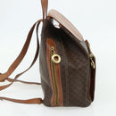 CELINE Macadam Canvas Backpack PVC Leather Brown Gold Auth 176902-3