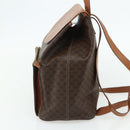 CELINE Macadam Canvas Backpack PVC Leather Brown Gold Auth 176902-4