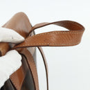 CELINE Macadam Canvas Backpack PVC Leather Brown Gold Auth 176902-7