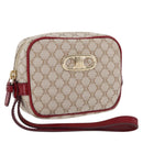 CELINE Macadam Canvas Pouch Beige Gold Auth 176903A-1