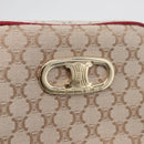 CELINE Macadam Canvas Pouch Beige Gold Auth 176903A-14