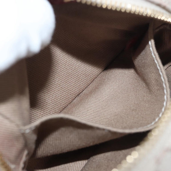 CELINE Macadam Canvas Pouch Beige Gold Auth 176903A