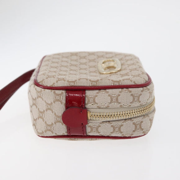 CELINE Macadam Canvas Pouch Beige Gold Auth 176903A