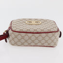 CELINE Macadam Canvas Pouch Beige Gold Auth 176903A-8