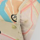 CHANEL Cruise Line Handtasche Canvas Beige Silber CC Auth 176918-9
