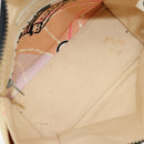 CHANEL Cruise Line Handtasche Canvas Beige Silber CC Auth 176918-11
