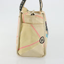 CHANEL Cruise Line Handtasche Canvas Beige Silber CC Auth 176918-3