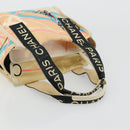 CHANEL Cruise Line Handtasche Canvas Beige Silber CC Auth 176918-7