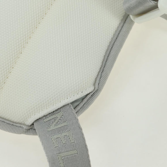 CHANEL Sports Line Backpack Nylon White Silver CC Auth 176920