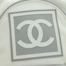 CHANEL Sports Line Backpack Nylon White Silver CC Auth 176920-15
