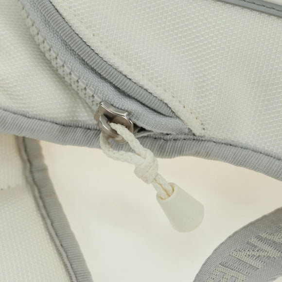 CHANEL Sports Line Backpack Nylon White Silver CC Auth 176920