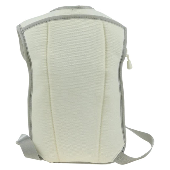 CHANEL Sports Line Backpack Nylon White Silver CC Auth 176920