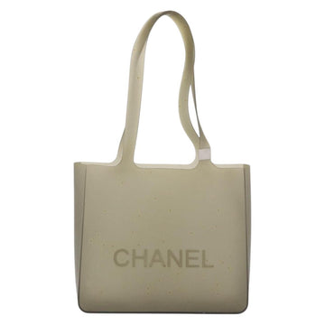 CHANEL Tote Bag Rubber Gray Silver CC Auth 176921 - 0