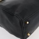 PRADA Tote Bag Leder Schwarz Gold Auth 176925A-10
