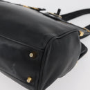 PRADA Tote Bag Leder Schwarz Gold Auth 176925A-14
