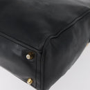 PRADA Tote Bag Leder Schwarz Gold Auth 176925A-16