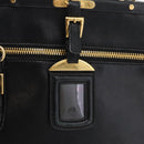 PRADA Tote Bag Leder Schwarz Gold Auth 176925A-17