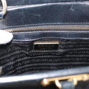 PRADA Tote Bag Leder Schwarz Gold Auth 176925A-19