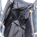 PRADA Tote Bag Leder Schwarz Gold Auth 176925A-20