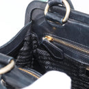 PRADA Tote Bag Leder Schwarz Gold Auth 176925A-22