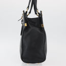 PRADA Tote Bag Leder Schwarz Gold Auth 176925A-3