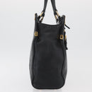 PRADA Tote Bag Leder Schwarz Gold Auth 176925A-4