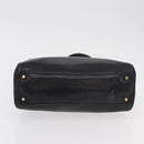 PRADA Tote Bag Leder Schwarz Gold Auth 176925A-5