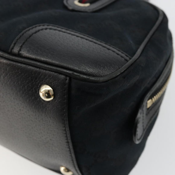 GUCCI GG Canvas Princi Hand Bag Black Gold 161720 Auth 176928
