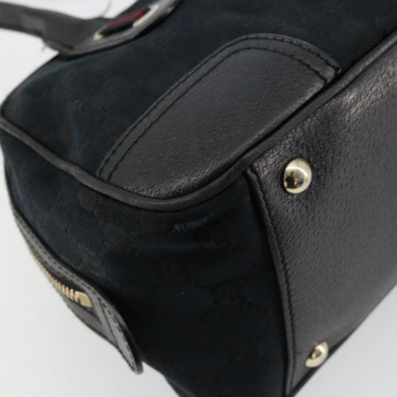 GUCCI GG Canvas Princi Hand Bag Black Gold 161720 Auth 176928