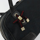 GUCCI GG Canvas Princi Hand Bag Black Gold 161720 Auth 176928-17