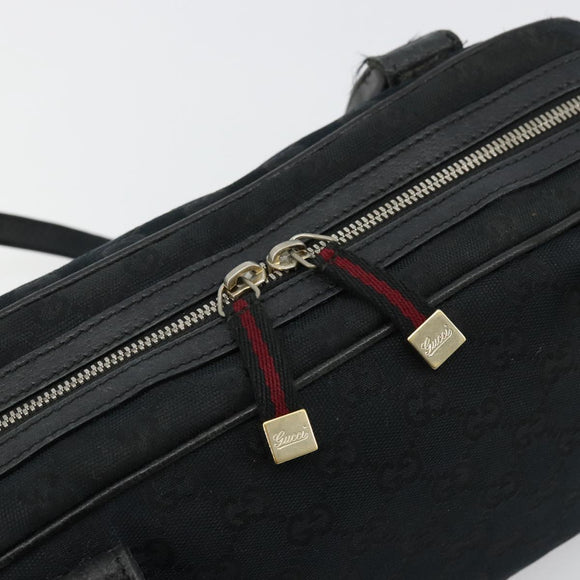 GUCCI GG Canvas Princi Hand Bag Black Gold 161720 Auth 176928