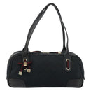GUCCI GG Canvas Princi Hand Bag Black Gold 161720 Auth 176928-13