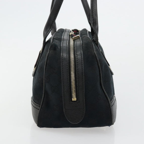 GUCCI GG Canvas Princi Hand Bag Black Gold 161720 Auth 176928