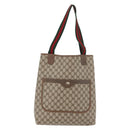 GUCCI GG Supreme Web Sherry Line Tote Bag PVC Beige 39 02 003 Auth 176931A-13