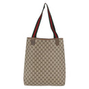 GUCCI GG Supreme Web Sherry Line Tote Bag PVC Beige 39 02 003 Auth 176931A-2