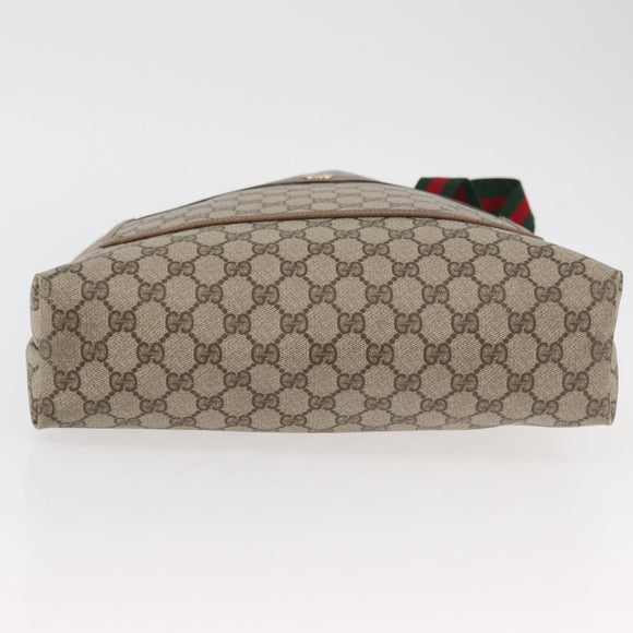 GUCCI GG Supreme Web Sherry Line Tote Bag PVC Beige 39 02 003 Auth 176931A